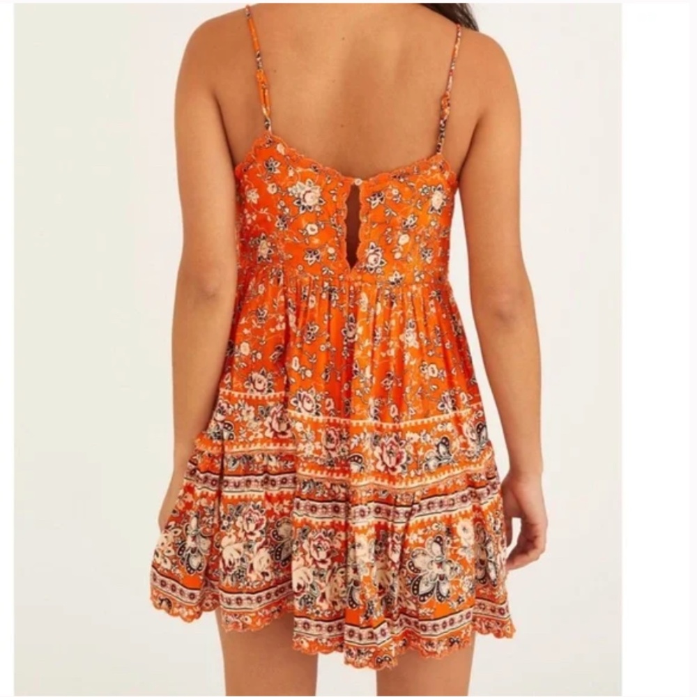 Hanna Rayon Scallop Babydoll Peasant Hipster Hippie Art Deco Farm Hip Dress